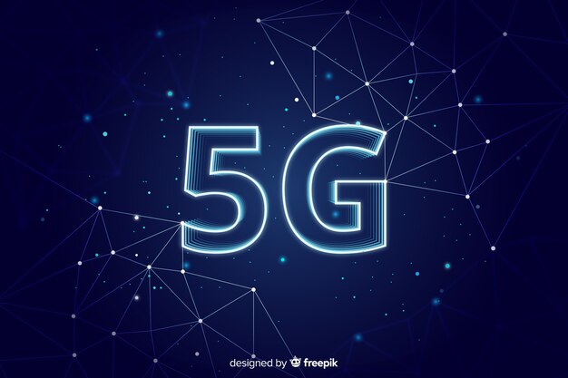 Sfondo blu concetto 5g