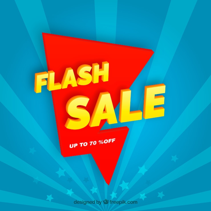 Vettore gratuito sfondo blu vendita flash