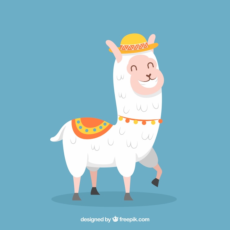 Vettore gratuito sfondo carino alpaca