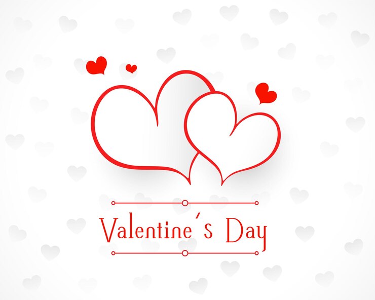Vettore gratuito sfondo carino di san valentino con due cuori