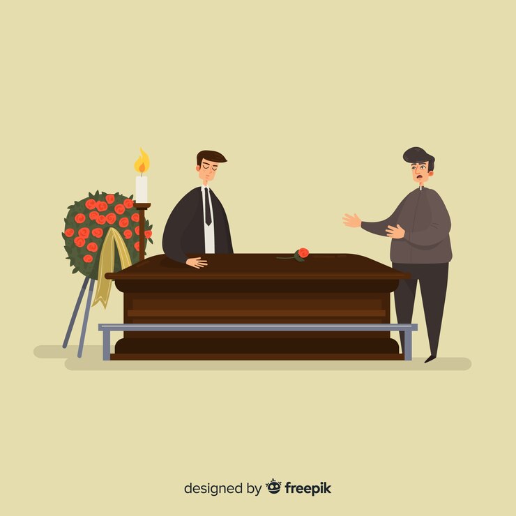 Vettore gratuito sfondo cerimonia funebre