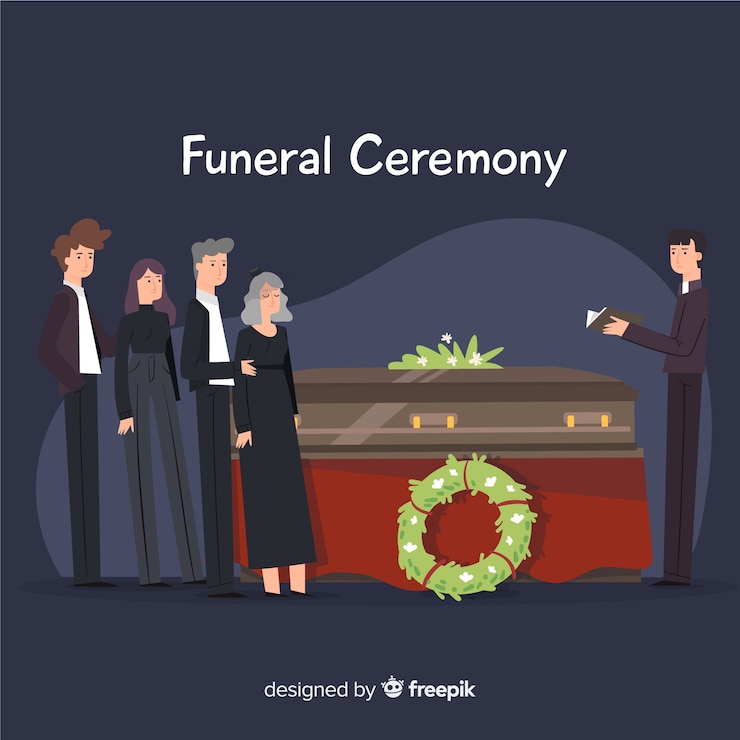 Vettore gratuito sfondo cerimonia funebre