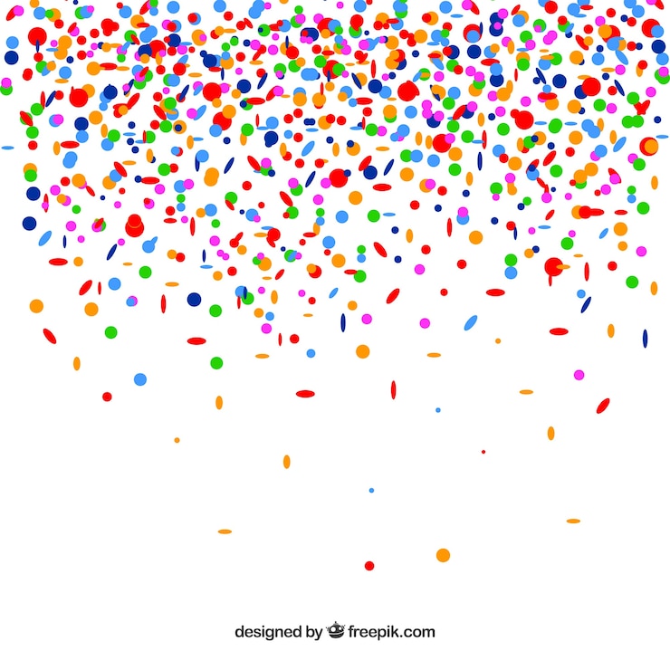 Vettore gratuito sfondo colorato coriandoli in stile piano