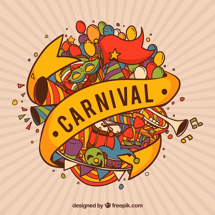 Vettore gratuito sfondo colorato di carnevale creativo