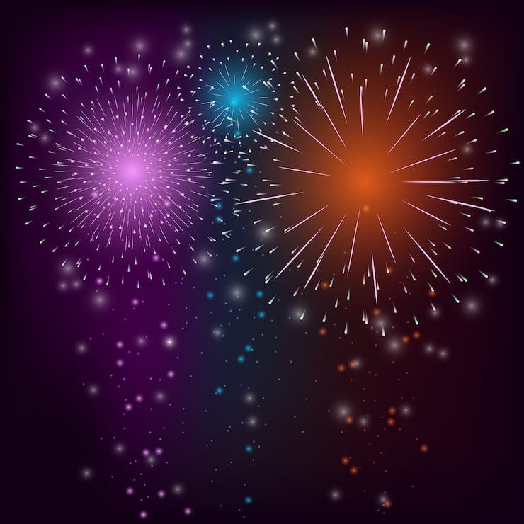 Vettore gratuito sfondo colorato di fuochi d&#39;artificio