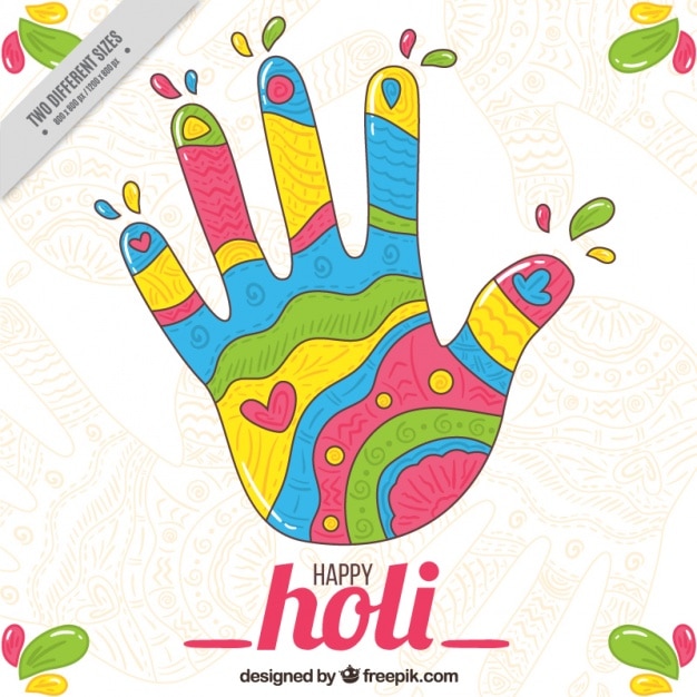 Vettore gratuito sfondo colorato di mano per holi festival