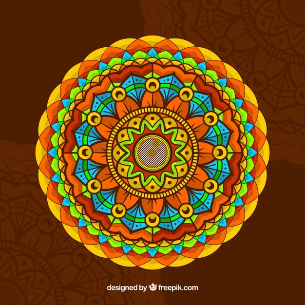 Sfondo colorato mandala circolare