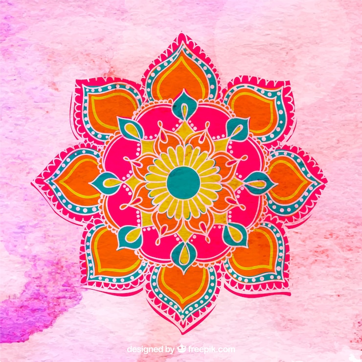 Vettore gratuito sfondo colorato mandala