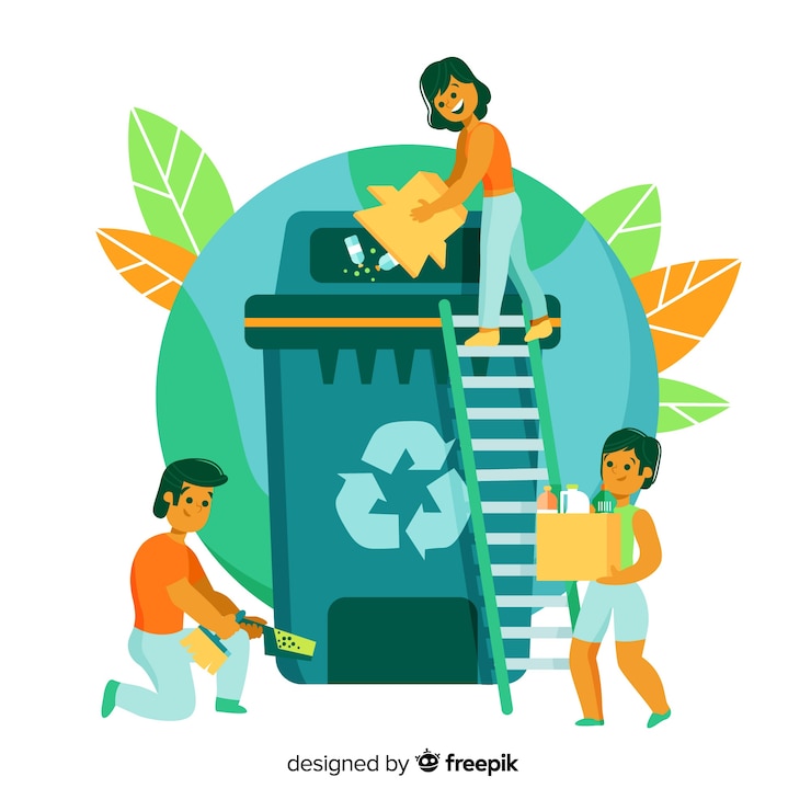 Vettore gratuito sfondo con ecologia e concetto di riciclaggio