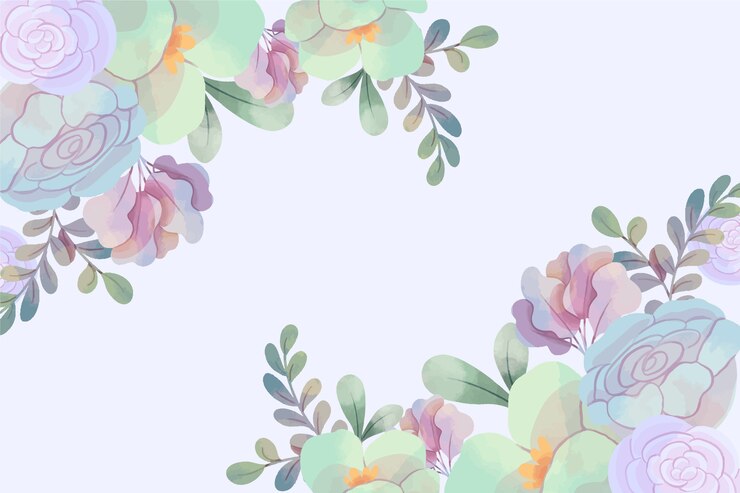 Vettore gratuito sfondo con fiori ad acquerello pastello