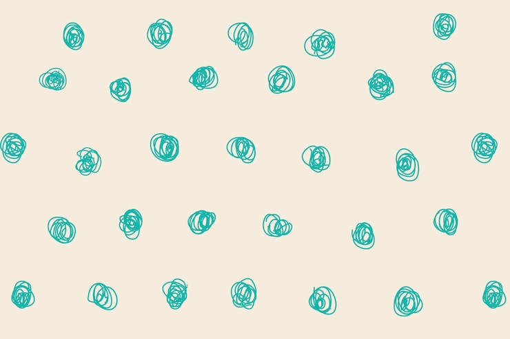Vettore gratuito sfondo con motivo a pois, vettore scarabocchio verde, design estetico
