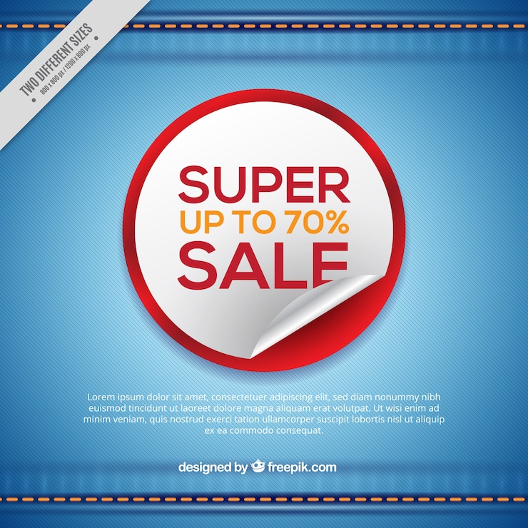 Vettore gratuito sfondo con offerte adesivo super