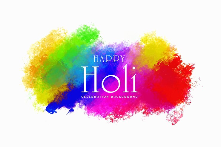 Vettore gratuito sfondo con texture acquerello per il design del festival holi