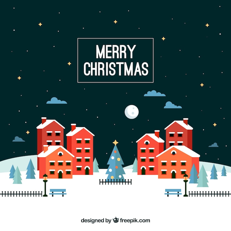 Vettore gratuito sfondo con una città natale di notte