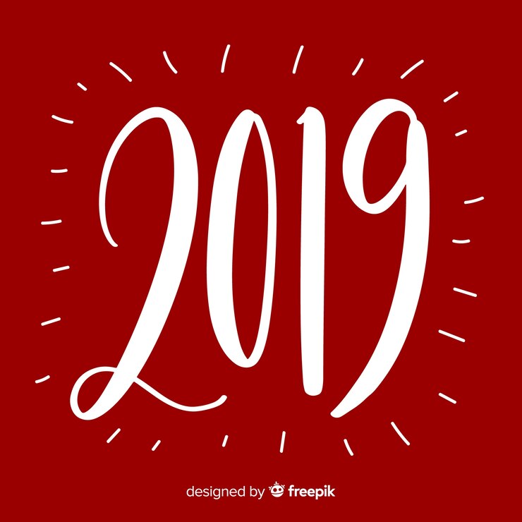 Vettore gratuito sfondo creativo lettering 2019