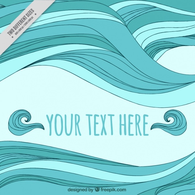 Vettore gratuito sfondo decorativo di onde verdi disegnati a mano