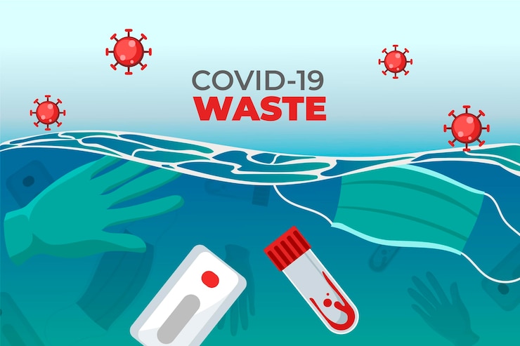 Vettore gratuito sfondo dei rifiuti di coronavirus