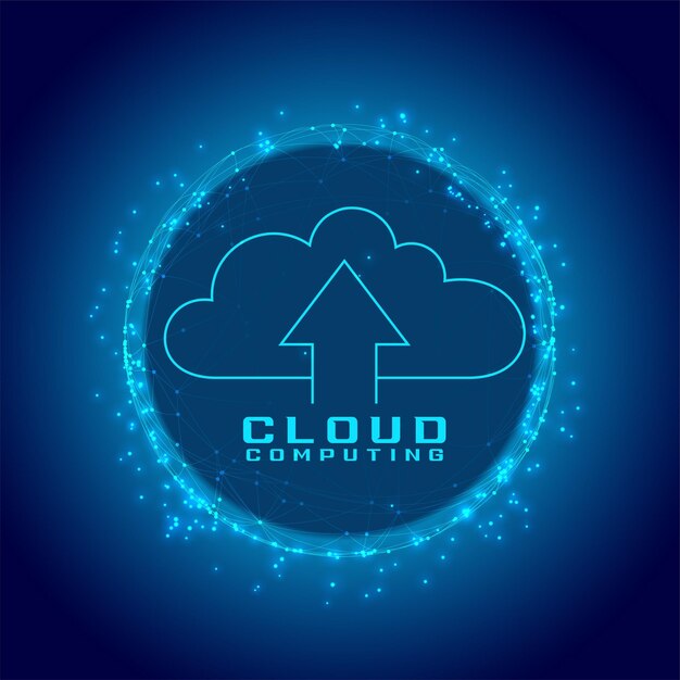 sfondo del cloud computing tecnologico futuristico per l'archiviazione di dati web