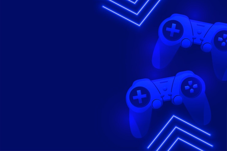 Vettore gratuito sfondo del controller di videogioco online con spazio di testo