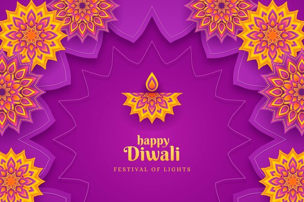 Sfondo del festival di diwali in stile carta