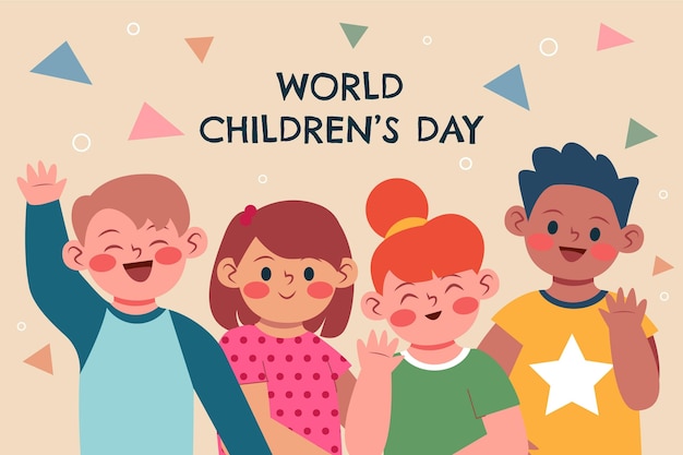 Sfondo del giorno dei bambini del mondo piatto