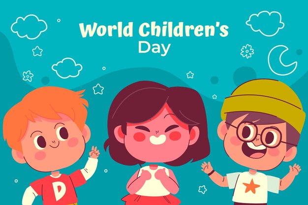 Sfondo del giorno dei bambini del mondo piatto