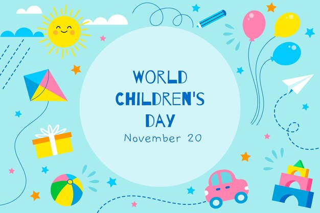 Sfondo del giorno dei bambini del mondo piatto
