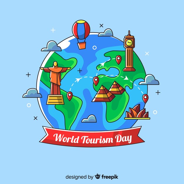 Sfondo del giorno del turismo mondiale