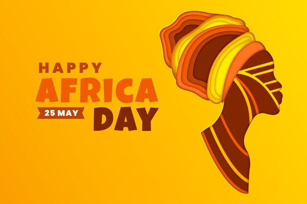 Sfondo del giorno dell'africa in stile carta