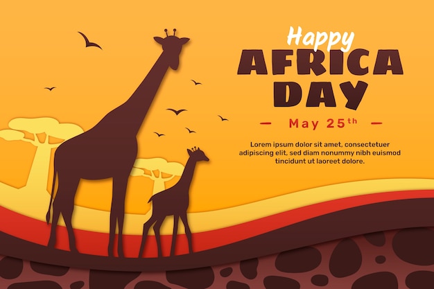 Sfondo del giorno dell'africa in stile carta