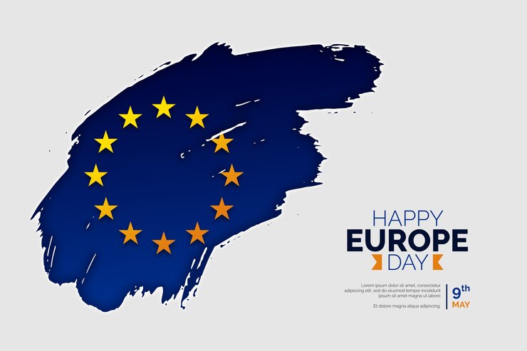 Vettore gratuito sfondo del giorno dell'europa sfumato
