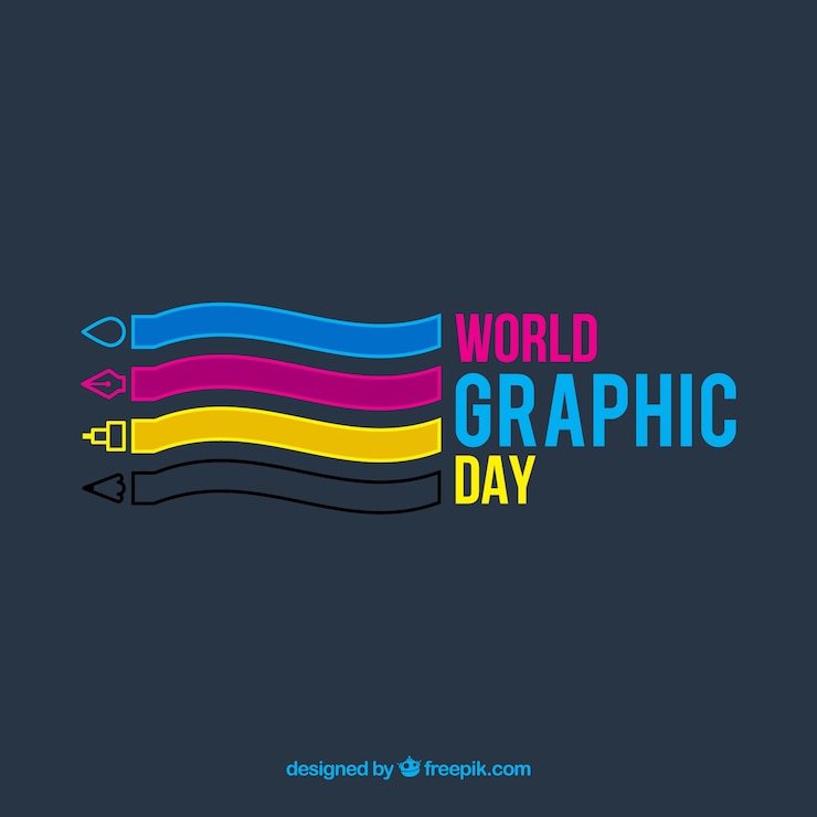 Vettore gratuito sfondo del giorno della grafica mondiale