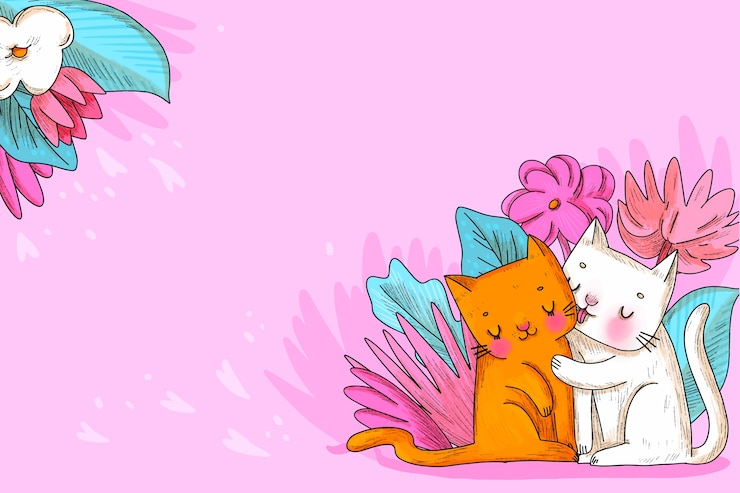 Vettore gratuito sfondo del giorno di san valentino disegnato a mano
