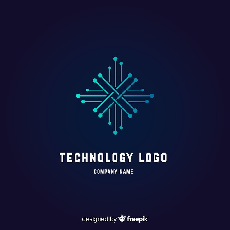 Vettore gratuito sfondo del logo di tecnologia