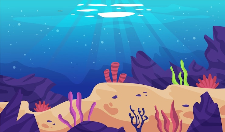 Vettore gratuito sfondo del mare per videoconferenze