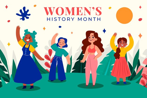 Sfondo del mese di storia delle donne piatte
