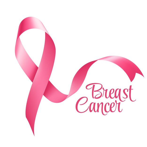 Sfondo del nastro di consapevolezza del cancro al seno. Illustrazione vettoriale EPS 10