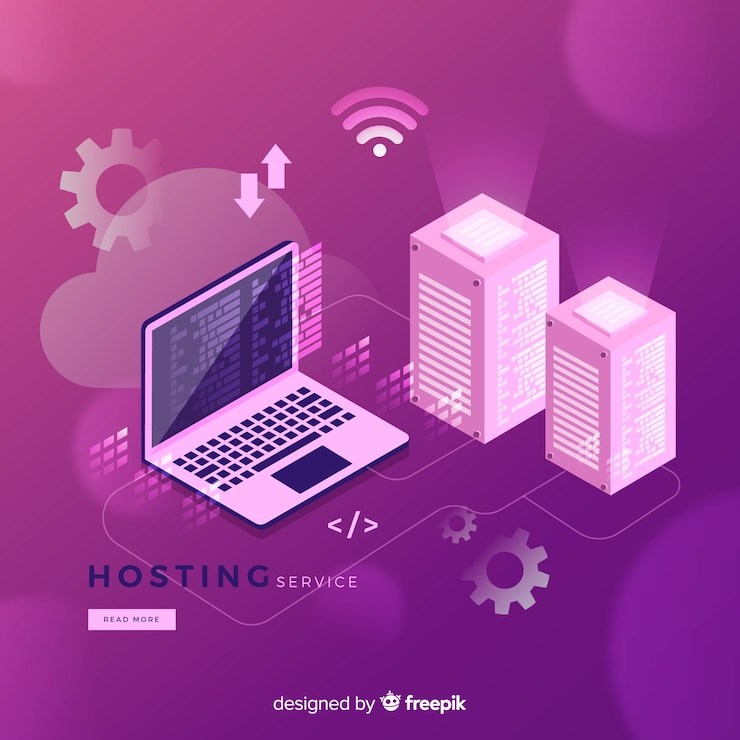 Vettore gratuito sfondo del servizio di hosting