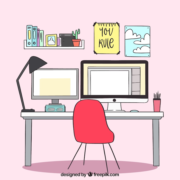 Vettore gratuito sfondo dell'area di lavoro di progettazione grafica