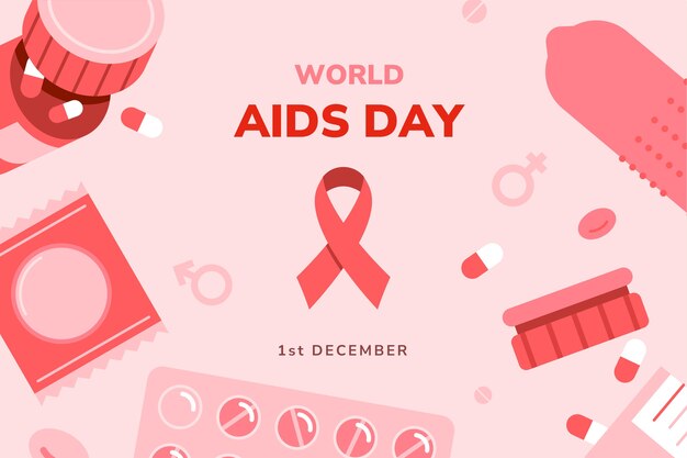 Sfondo della giornata dell'AIDS del mondo piatto