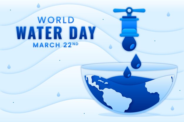 Sfondo della Giornata Mondiale dell'Acqua in stile cartaceo