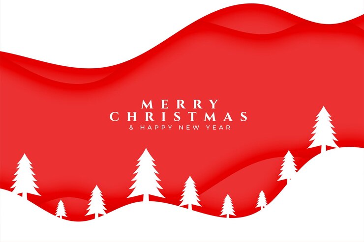Vettore gratuito sfondo della stagione invernale di buon natale con decorazione vettoriale dell'albero di natale
