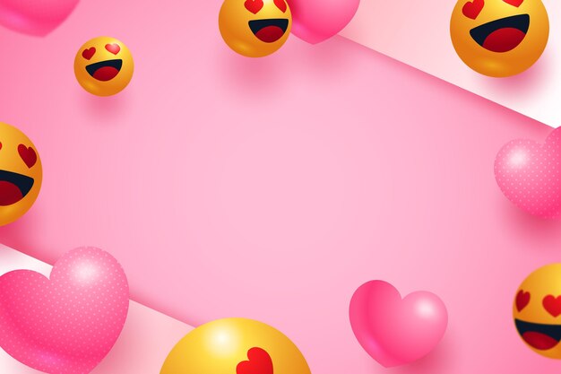 Sfondo di amore emoji realistico