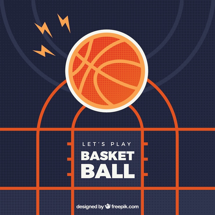 Vettore gratuito sfondo di basket in design piatto