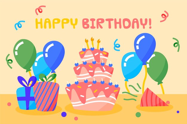 Sfondo di buon compleanno disegnati a mano