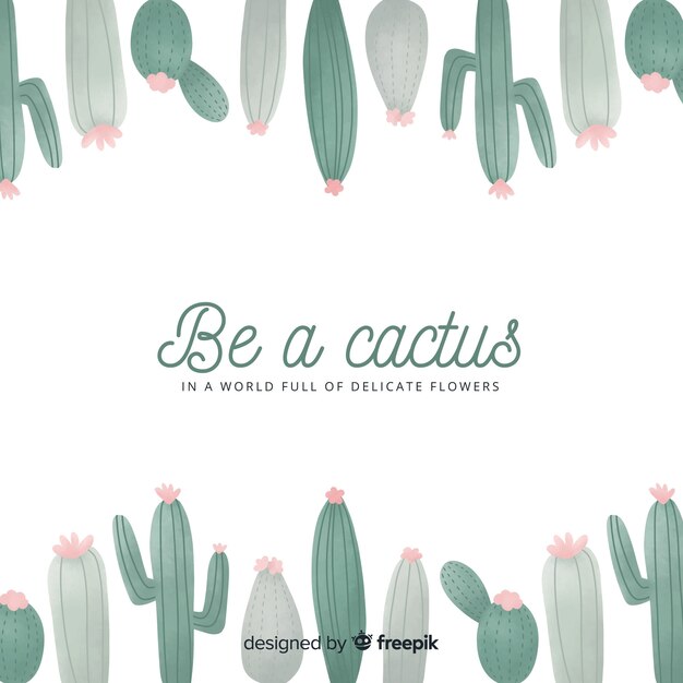 Sfondo di cactus disegnato a mano