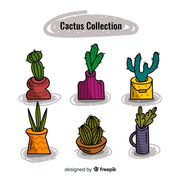 Sfondo di cactus disegnato a mano