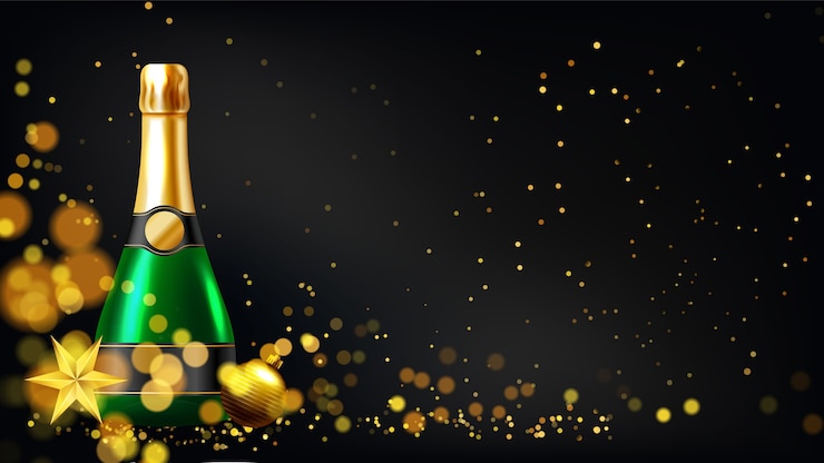 Vettore gratuito sfondo di capodanno con bicchieri di champagne