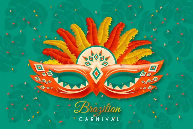 Sfondo di carnevale brasiliano con maschera
