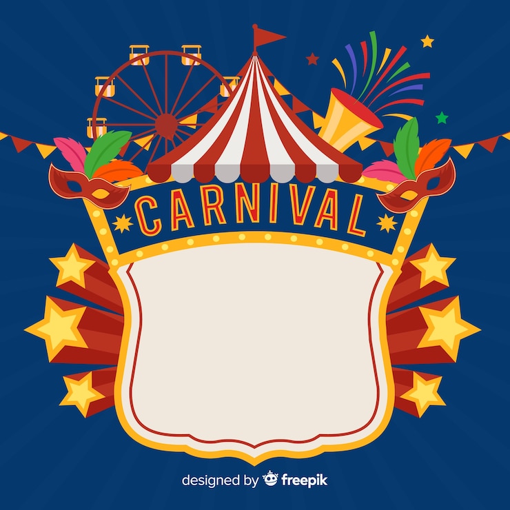 Vettore gratuito sfondo di carnevale creativo in stile piano